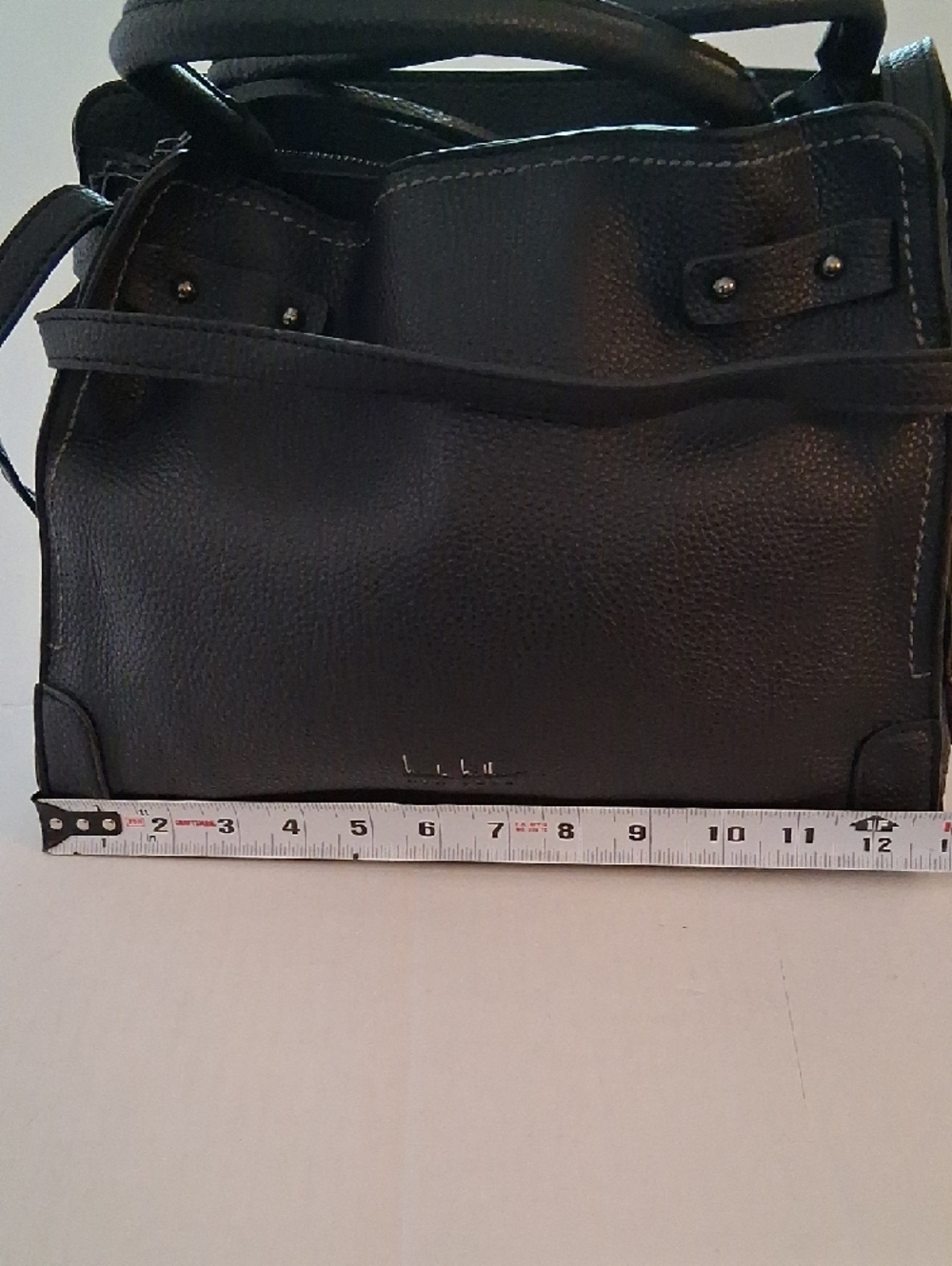 NIcole Miller Black Leather Shoulder Bag – Classic Everyday Tote - Picture 6 of 10